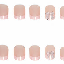 Pink Butterfly Bow French Manicure - Press-On Nails (24PCS)
