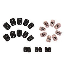 Black and Nude Butterfly Swirl - Press-On Nails (24PCS)