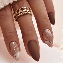 Brown and Gold Marble - Press-On Nails (24PCS)