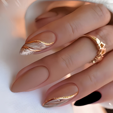 Peachy Marble Gold - Press-On Nails (24PCS)