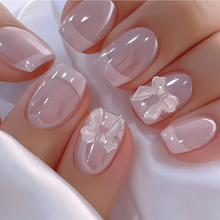 Pink Butterfly Bow French Manicure - Press-On Nails (24PCS)