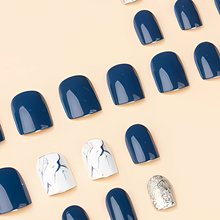 Blue and White Marble - Press-On Nails (24PCS)