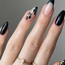 Black Floral Mani - Press-On Nails (24PCS)