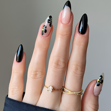 Black Floral Mani - Press-On Nails (24PCS)