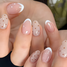 Nude French Pink With Polka Dots - Press-On Nails (24PCS)