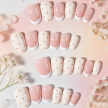 Nude French Pink With Polka Dots - Press-On Nails (24PCS)
