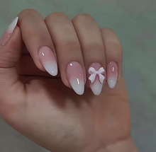 Gradient Almond with Bow - Press-On Nails (24PCS)